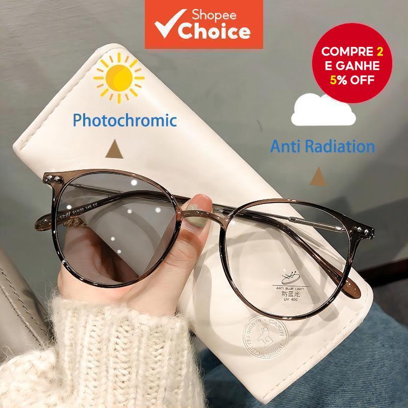 Óculos Fotocromáticos De Bloqueio De Luz Azul Para Mulheres/Homens-De Computador Anti-Radiação Com Armação De Metal