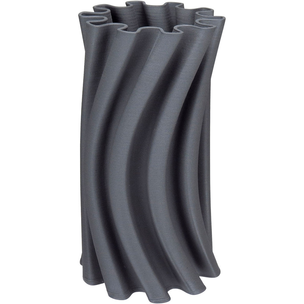 VASO DECORATIVO ENFEITE PLANTA APARADOR 3D CERÂMICA 31x16x16cm CINZA