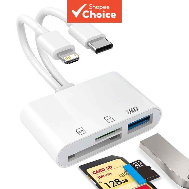 Leitor de Cartão SD USB C 3 em 2 Tipo C para USB Adaptador OTG Micro SD Conector de Cartão de Memória para iPhone 16 15