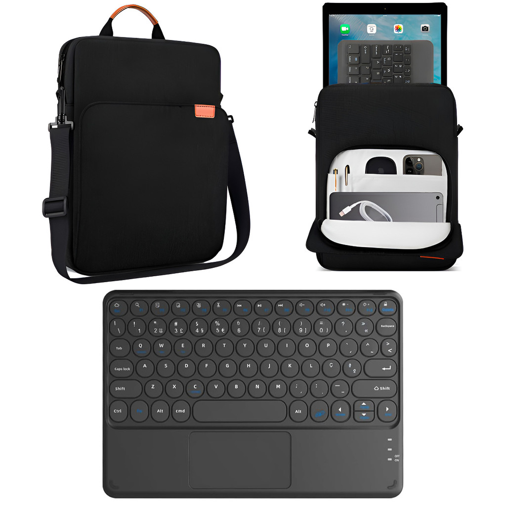 Bolsa + Teclado Touchpad Preto Para iPad mini 6