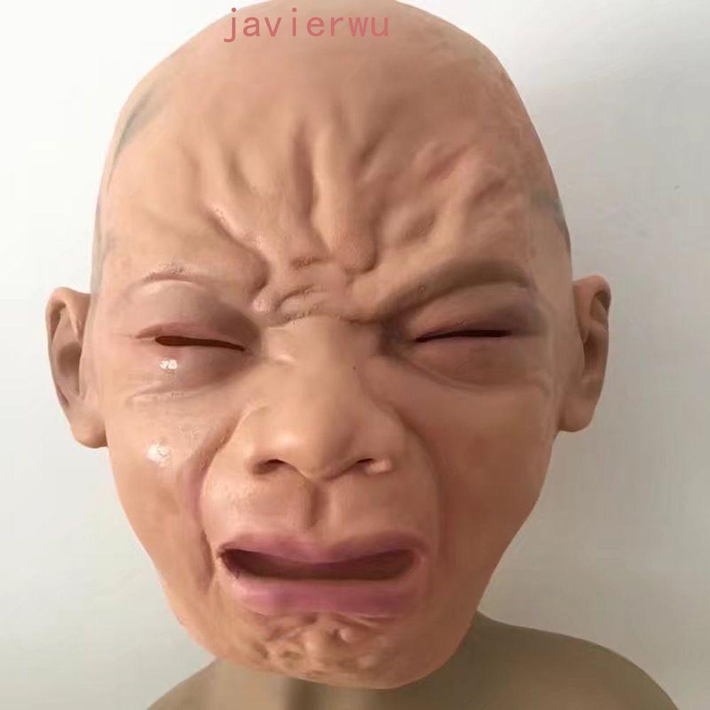 AJAVIERWU Chorando Máscara De Bebê Casa Assombrada Liberta Novidade Horrores Adereços De Festa Facial