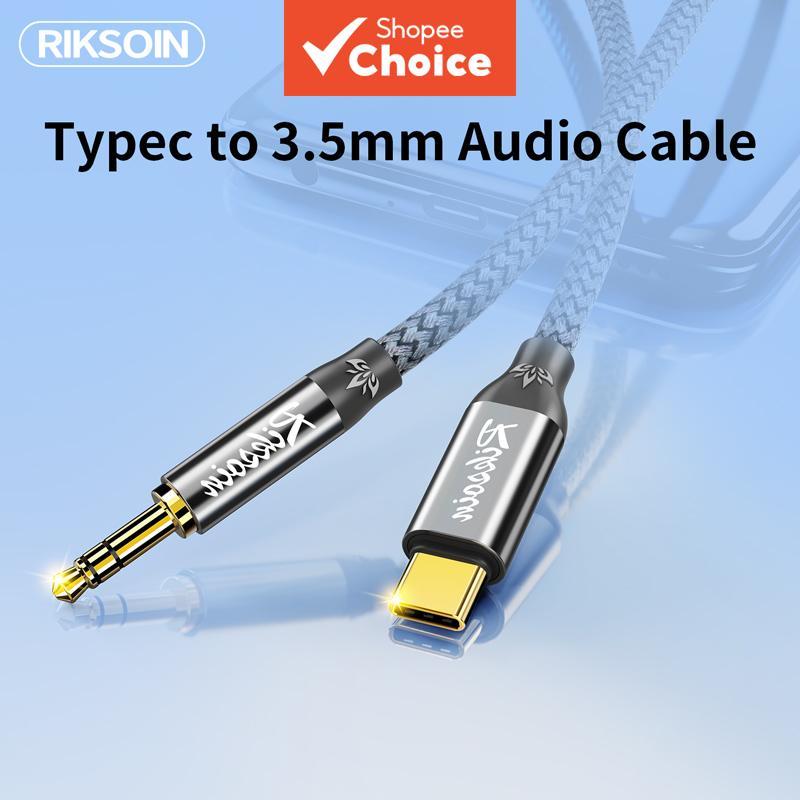 Cabo USB-C para conector P2 de 3,5 mm para iPhone 16 15 Samsung S24, som estéreo de alta fidelidade
