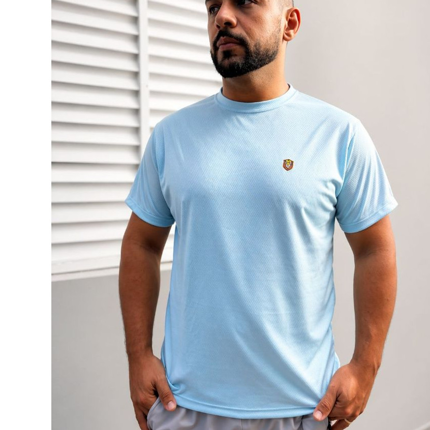 Camiseta Treino Masculina Poliéster Elastano Slim Fit Compressão Leve Secagem Rápida Fitness Academia
