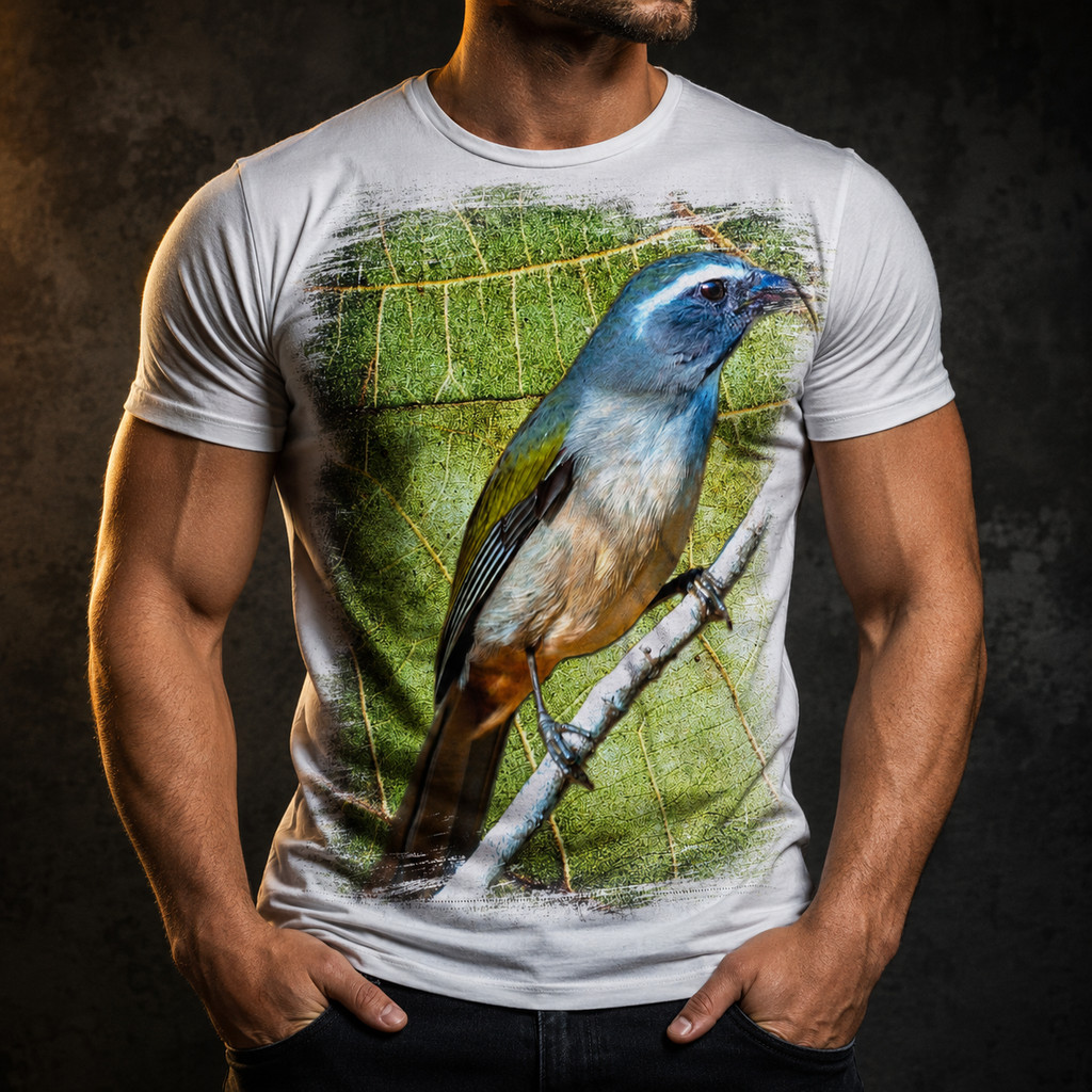 Camisa Camiseta Masculina Ave Pássaro Trinca Ferro 1
