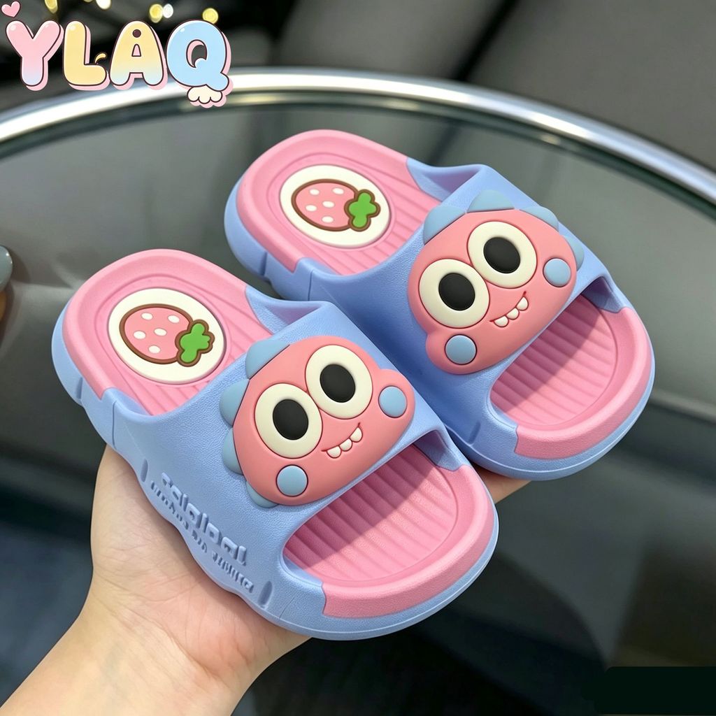 Bonito Dinossauro Monstro Crianças Chinelos Dos Desenhos Animados Interior Banheiro Slides Para Meninos Meninas Uso Domé