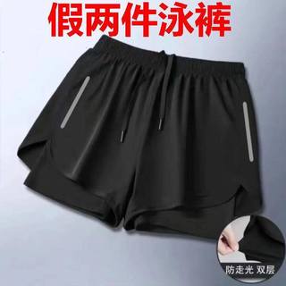 Shorts de natação feminino anti-constrangimento calção de banho falso de duas peças Plus Size masculino novo estilo Boxe