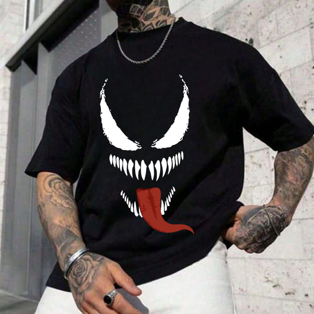 Camiseta Masculina Estampa Streetwear Venom Camisa 100% Algodão Blusa Machão Treino Venom