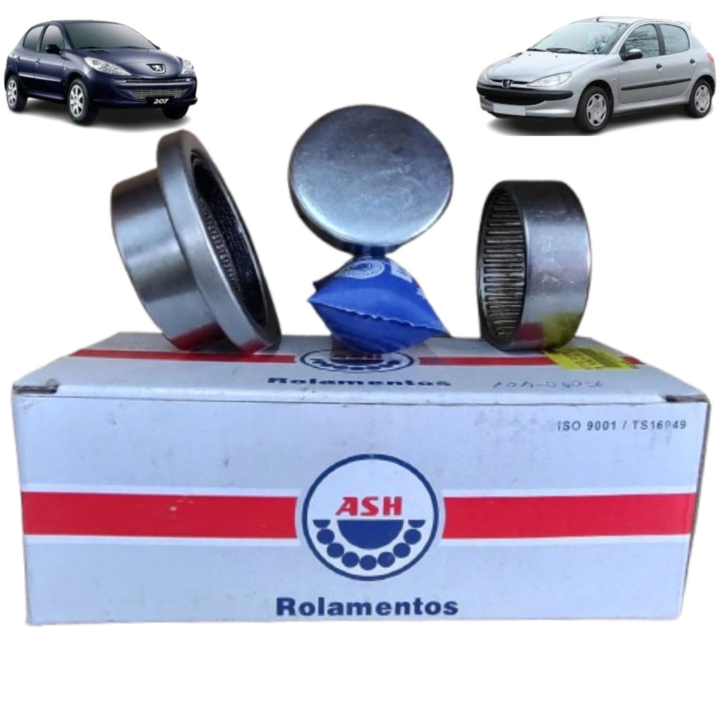 Kit Rolamento Suspensao Traseira Peugeot 206 Eixo 47m Tampao