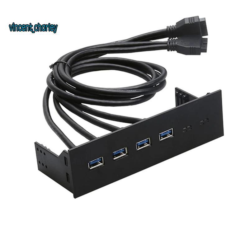 [vincent_c] Para Placa De Expansão De Computador 5.25 " Hub De Painel Frontal 4 Portas PCI-E Conversão USB3.0 Unidade Óp