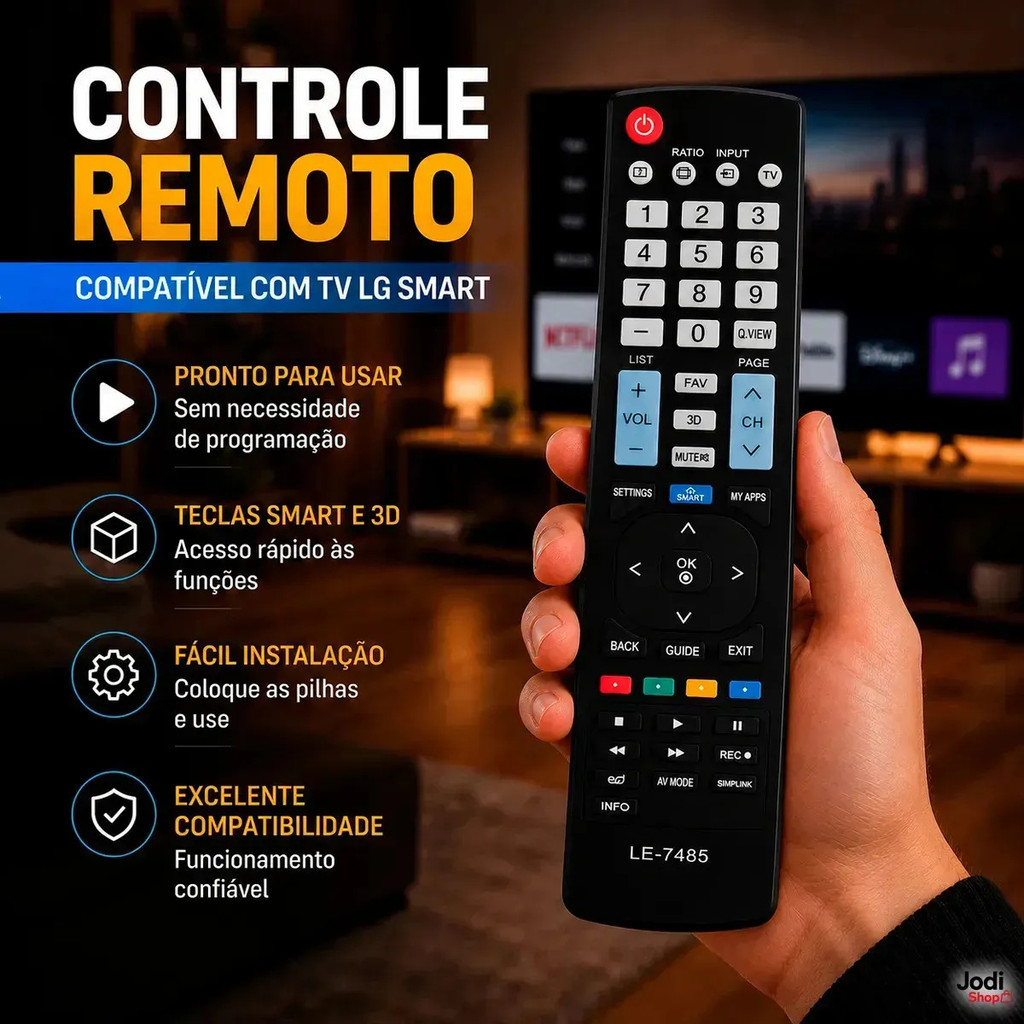 Controle Compatível TV LG Smart Com Resposta Rápida E Teclas De Atalho