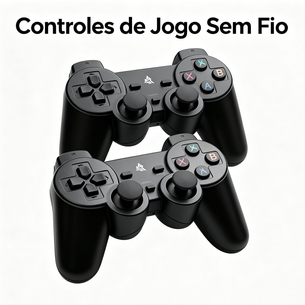 Kit com 2 Controles Gamer Sem Fio 2.4 GHz Alcance de 10 m Compatível com PC Windows e TV Box (Android) para Jogos