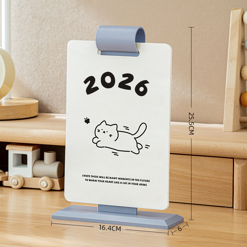 Ins calendário simples 2025 novo estilo 2026 calendário de mesa escritório decoração de mesa relógio cartão plano bloco