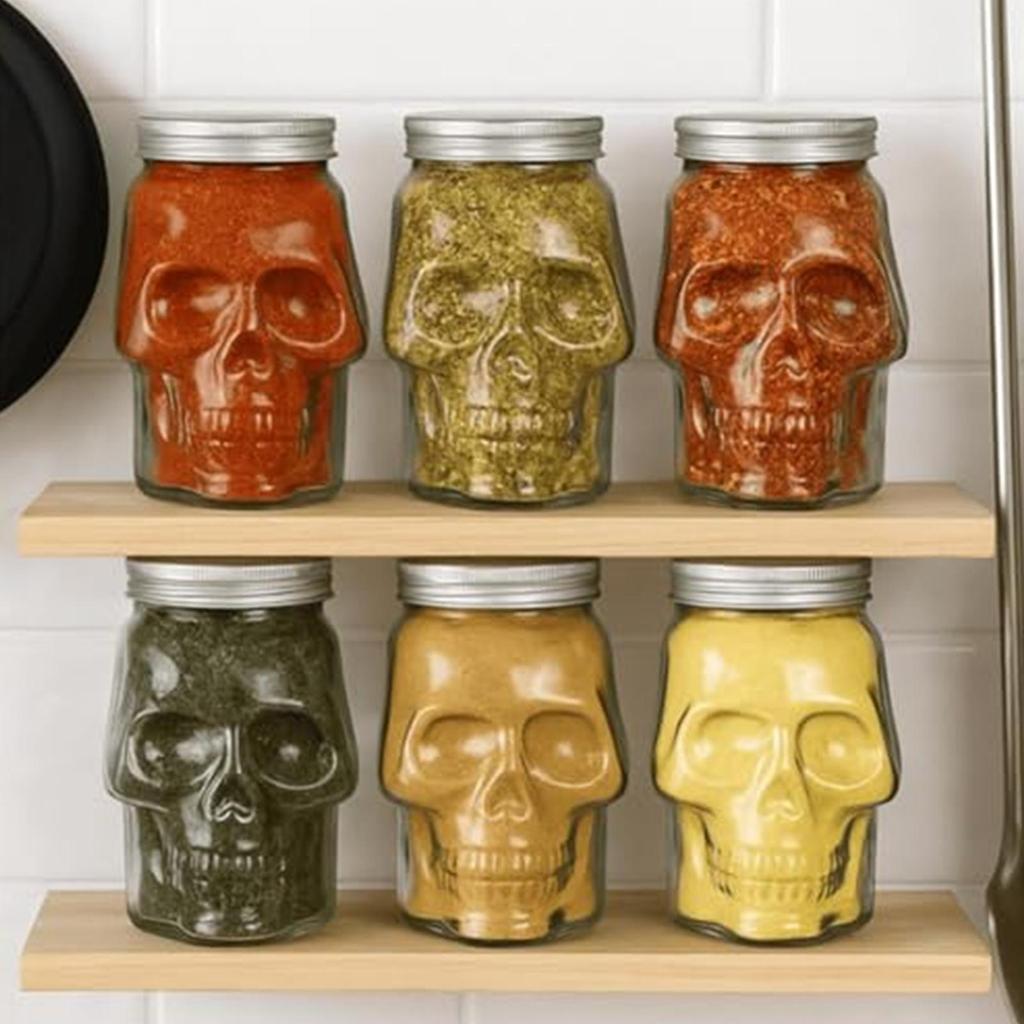 Garrafa De Bebidas Em Formato De Caveira , 500ml/800ml , Recipiente Reutilizável Assustador Com Tampa , Água Para Casa ,