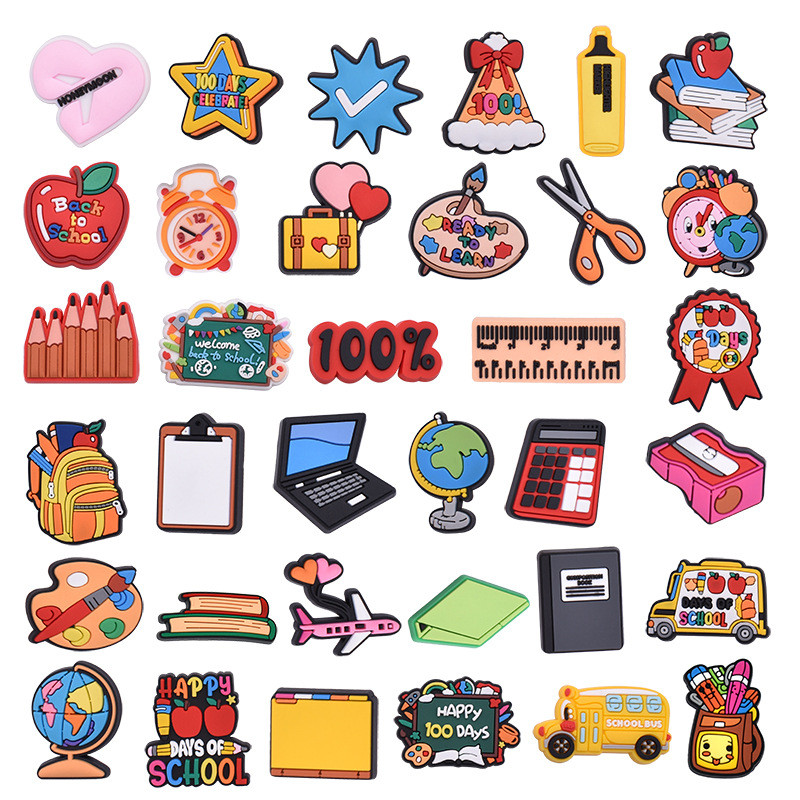 DIDOU PVC Sapato Encantos Acessórios Dos Desenhos Animados Escola Decoração Fivelas Para Tamanco Sandálias Pino Presente