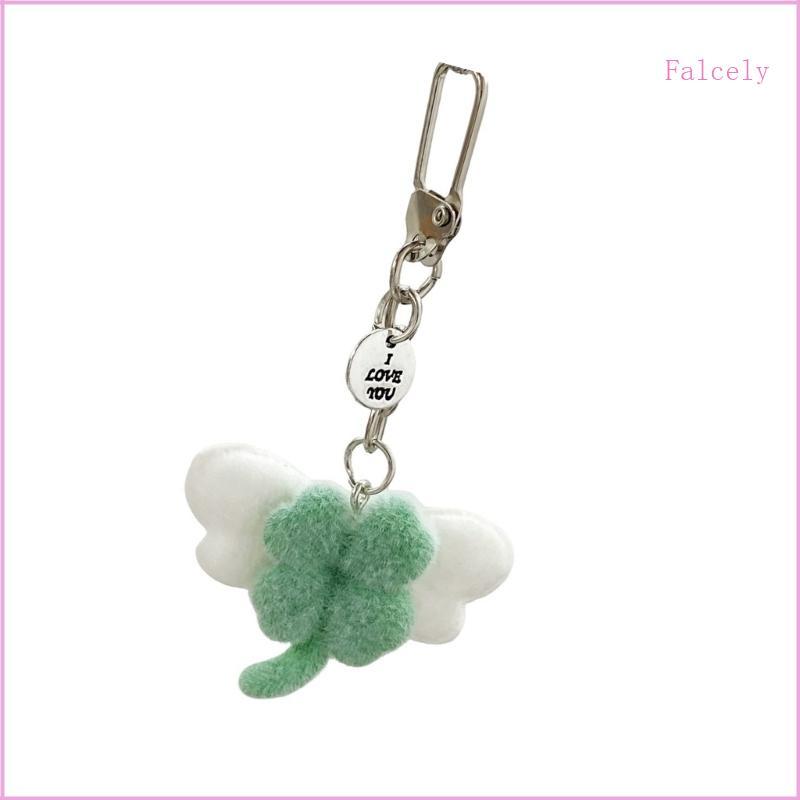 Anjo Asa Trevos Quatro Folhas Pingente Chaveiro Acessório Elegante Para Sacos Telefones Menina