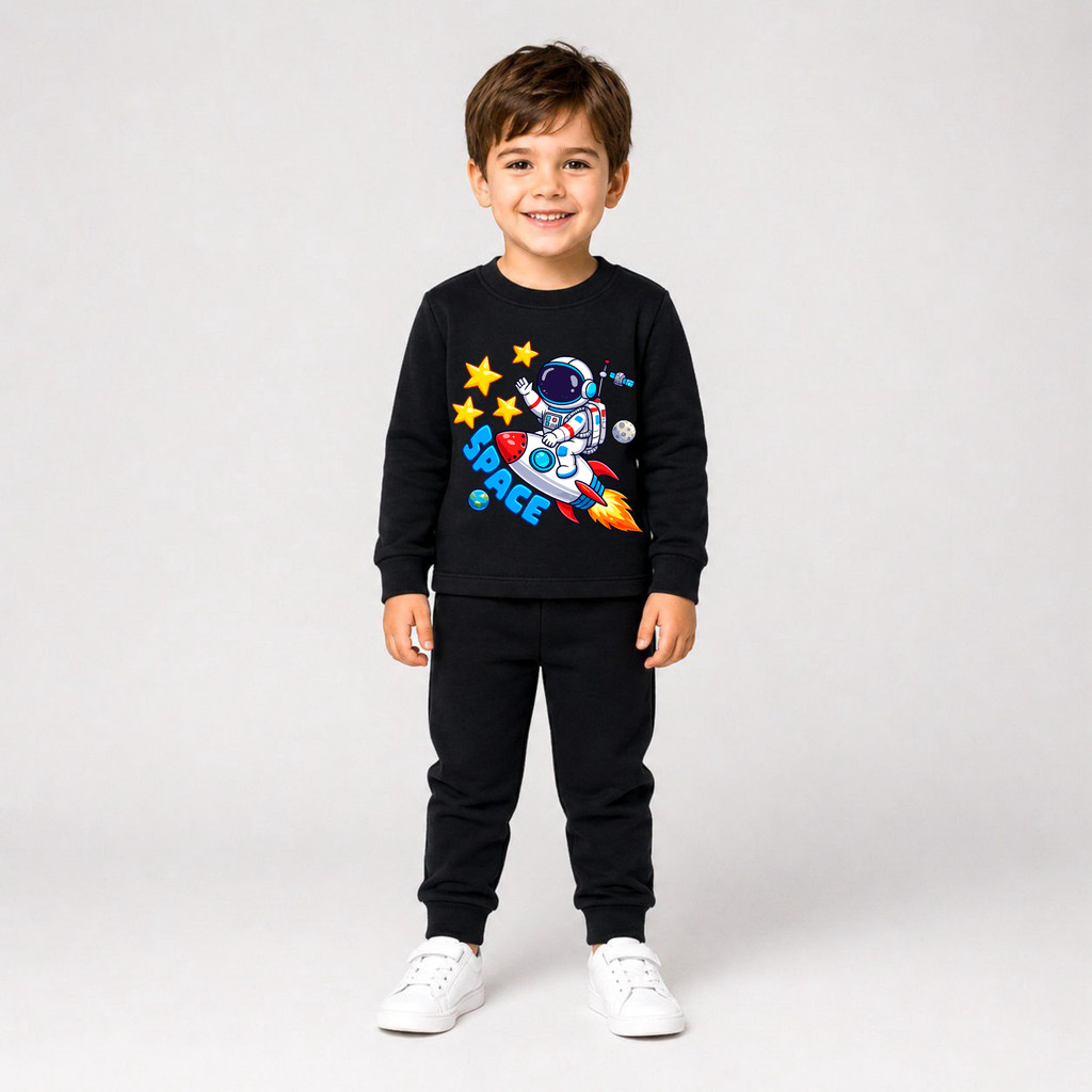 Conjunto Moletom Infantil Astronauta Menino Inverno - Moletom Premium Peluciado