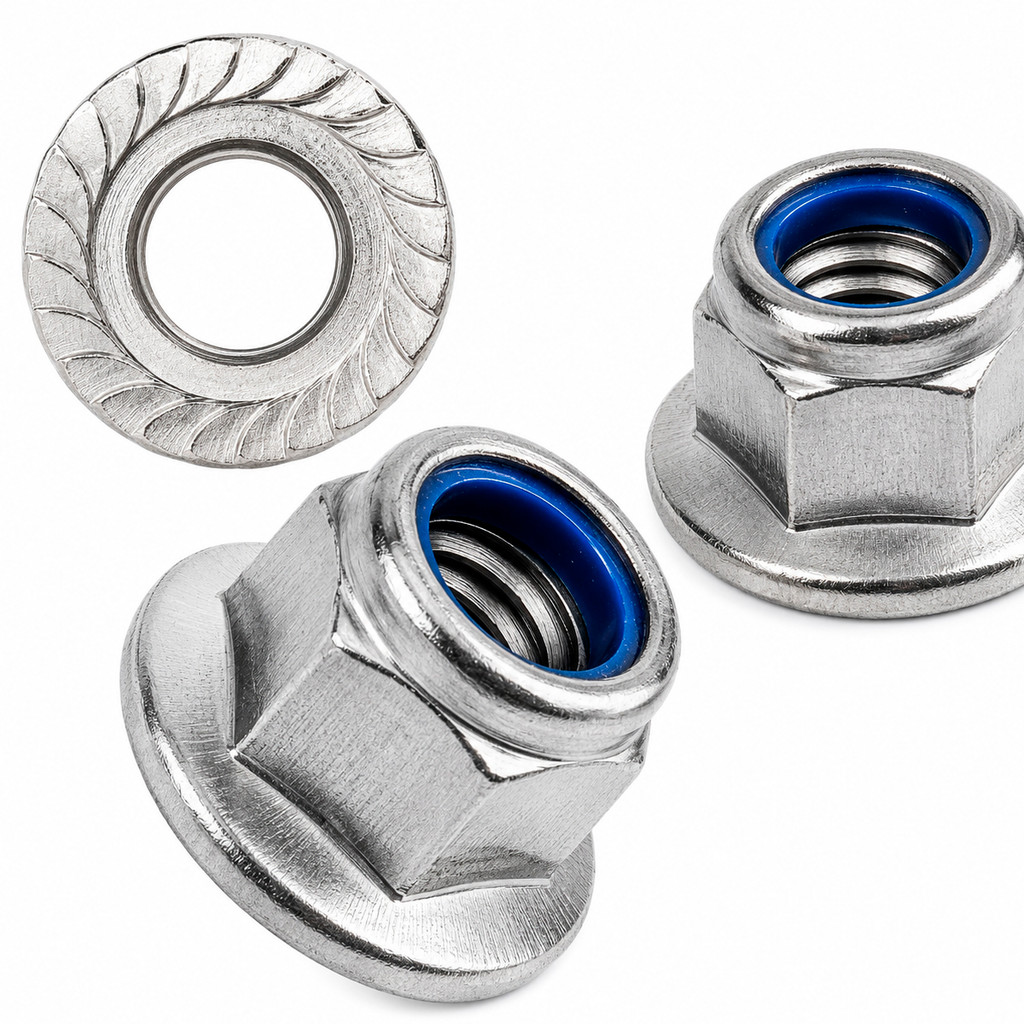 PORCA SEXT. M12 PARLOCK FLANGE SERRILHA TRAVANTE INOX - 20UN