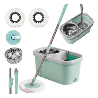 MOP GIRATÓRIO BALDE 13L CESTO INOX RODINHAS CABO 130CM REFIL