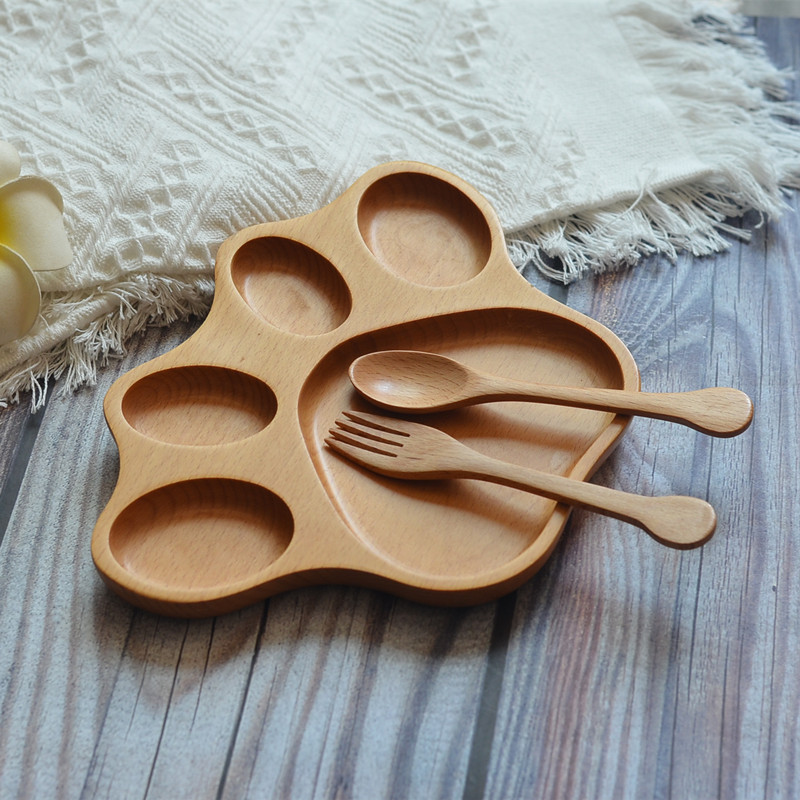 [Seleção Anyuan] Prato de pata de urso criativo Talheres infantis Prato de comida complementar Prato de jantar Prato de