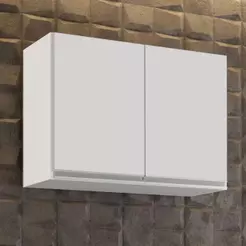 Armário Aéreo 80cm 2 Portas Califórnia Branco - Lumil Móveis