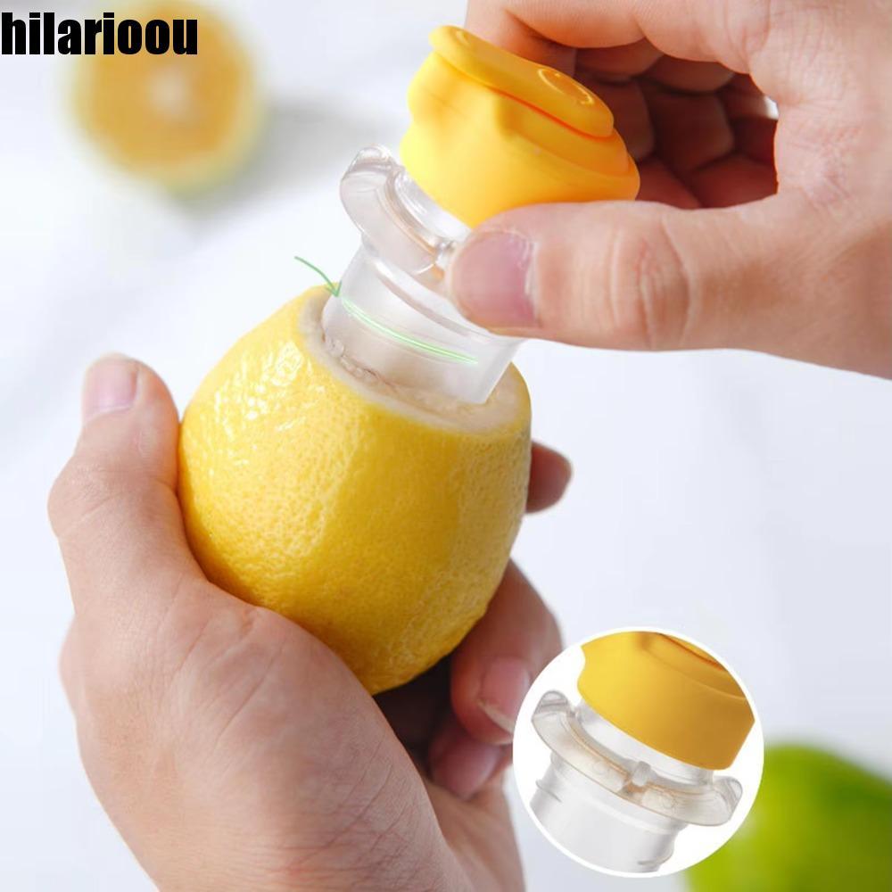 HILARIOOU 2 Peças Espremedor Manual De Limão , Selado Com Tampa De Silicone Para Manter Fresco , Mini Extrator De Suco C