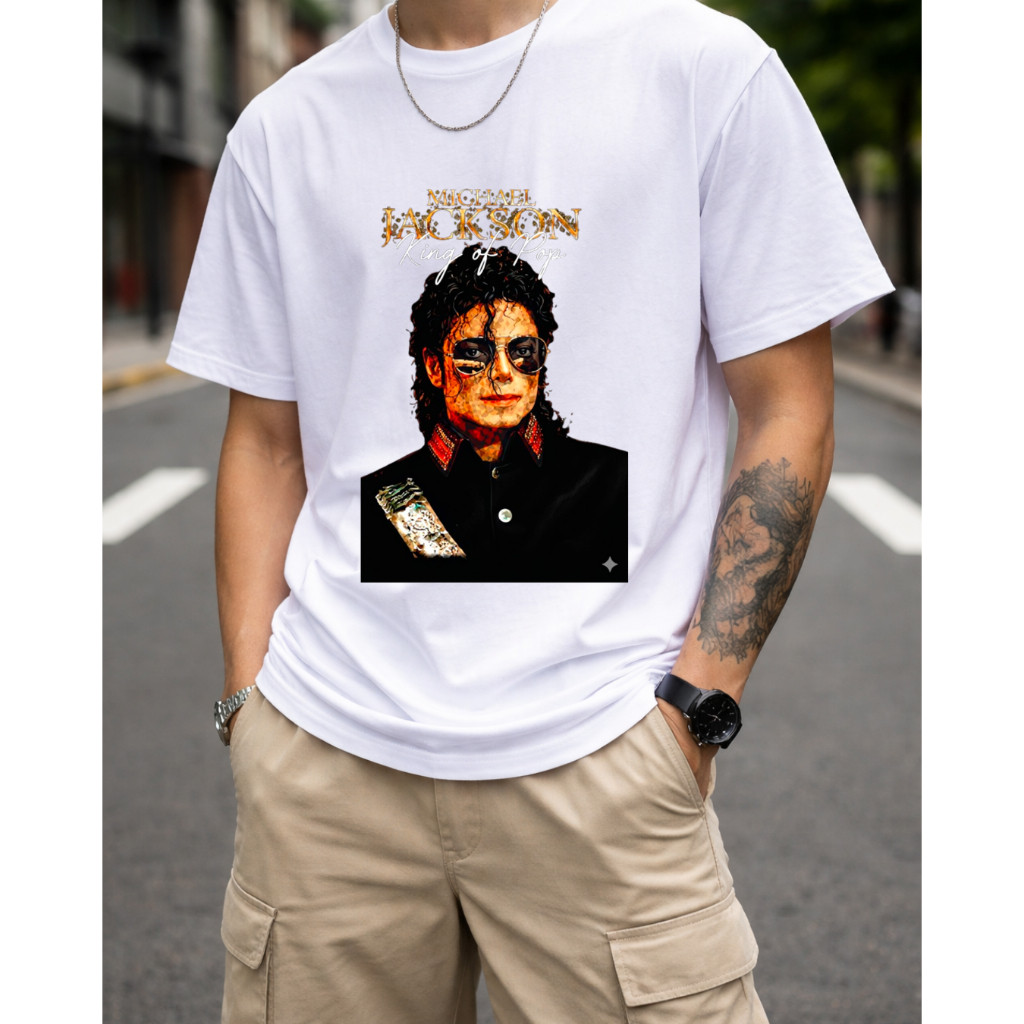 Camiseta Michael Jackson Óculos Style Cantor Famoso 100% Algodão Premium
