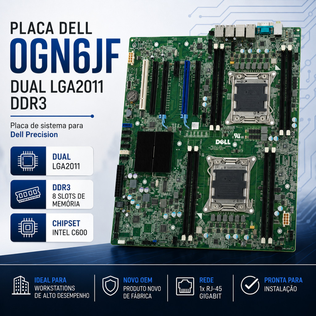 Placa Mãe T5600 Dell 0gn6jf Dual Lga2011 Ddr3 Workstation