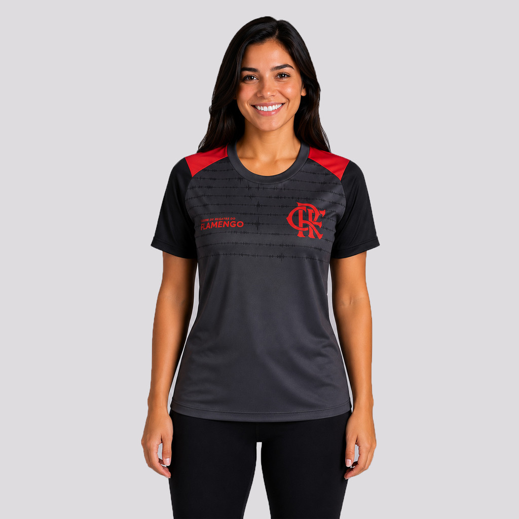 Camisa Flamengo Vibrou Feminina Cinza