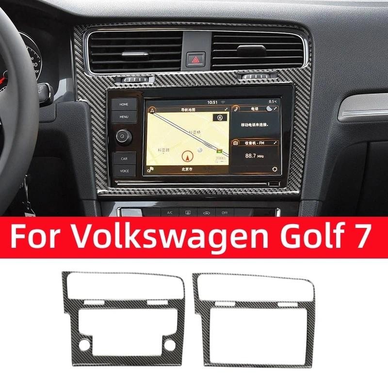 Para Volkswagen Golf 7 Gti Mk7 2013-2019 Fibra De Carbono Auto Console Centro Painel Navegação Gps Capa Guarnição Quadro
