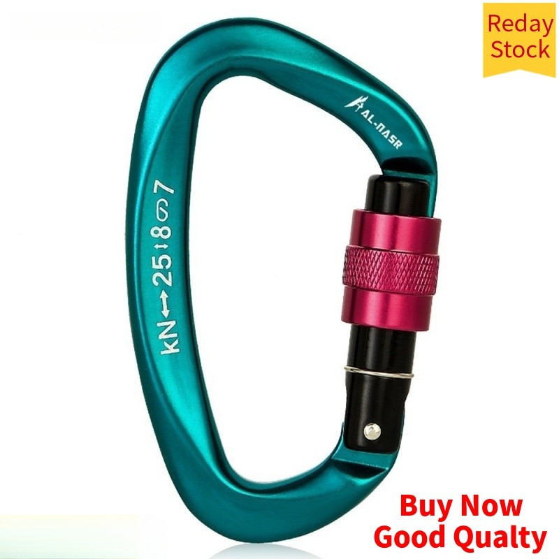 Mosquetão Profissional 25Kn Em Forma De D De Segurança De Alumínio Para Escalada/Rapel/Canyoning/Rede [Instrbr] EMLR