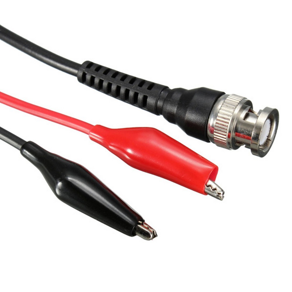 Cabo Coaxial BNC Garra Jacaré c/ 1m para Gerador de Função Osciloscópio