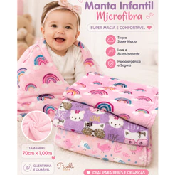 Manta Microfibra Infantil Macia Cobertor Menina