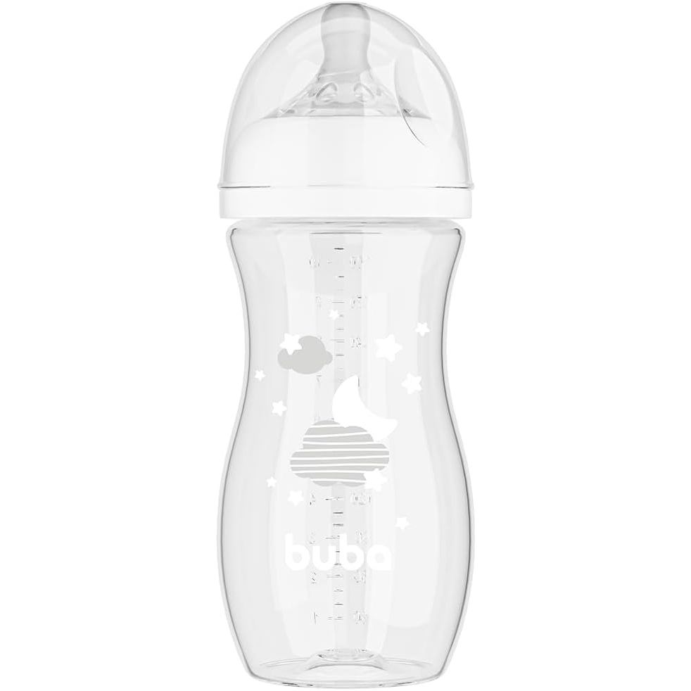 Buba, Mamadeira Easy Flow Nuvem Branca 330ml com sistema anticólica.