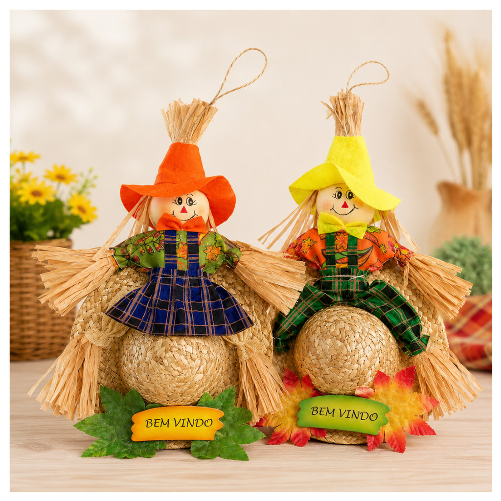 Decoração Guirlanda Chapeu Espantalho Com 35cm Festa Junina Decorativo