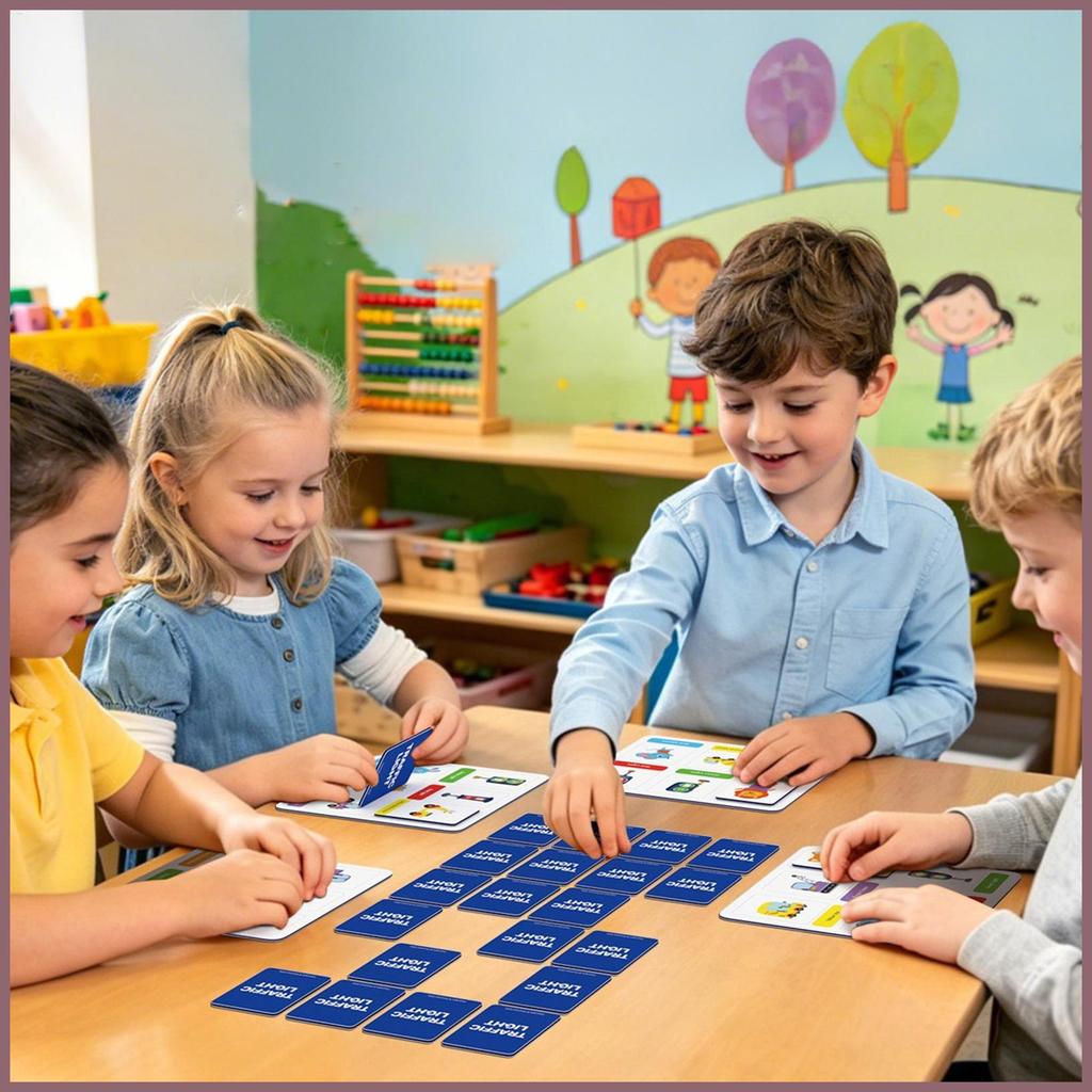 Jogo De Correspondência De Memória Para Crianças Pré-Escolar Brinquedo De Aprimoramento Divertido Semáforo Imagem mueade