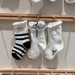 Yikatu yikatu meias infantis meias femininas meia rede de algodão fino renda gato Curling listrado estudante meias 26 pr