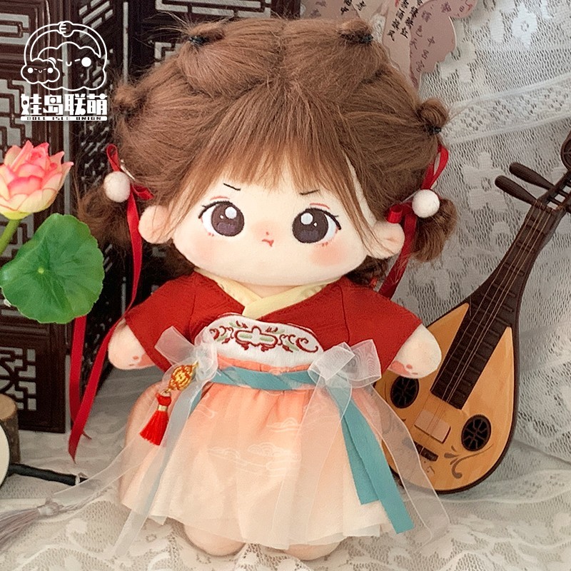 Bebê ilha Lianmeng boneca de algodão 20cm conjunto de roupas de bebê antigo clássico senhora estilo Rouge maquiagem baix
