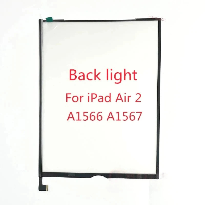 Película de Luz de Fundo para Display LCD para iPad 6 Air 2 A1566 A1567, Substituição para Reparo de LCD
