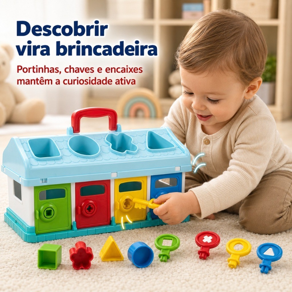 Casinha Educativa Didática Interativa Com Acessórios De Encaixar
