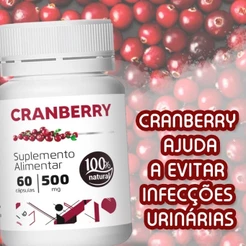 Cranberry 500mg 60 Cápsulas Envio Imediato