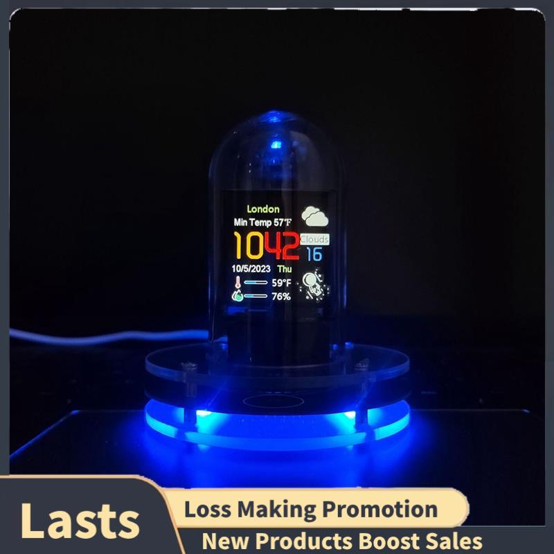 RGB Nixie Tubo Relógio Inteligente WIFI Rede LED Emissor De Luz IPS Tela Colorida DIY Analógico Digital Noturna