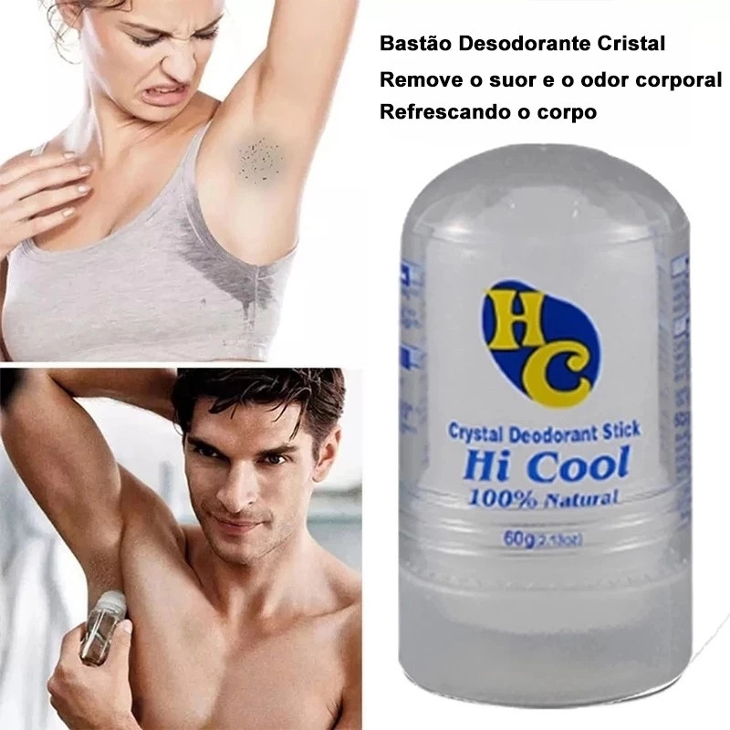 Desodorante antitranspirante unissex de pedra de cristal natural sem fragrância 60g para todo o corpo perfeito