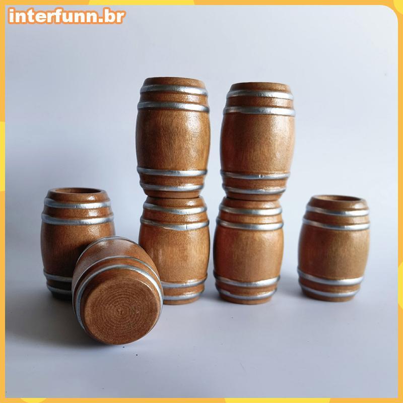 INTER Minúsculo Barril De Vinho Tinto De Madeira Em Miniatura-Decoração De Casa De Boneca (Escala 1 : 12)