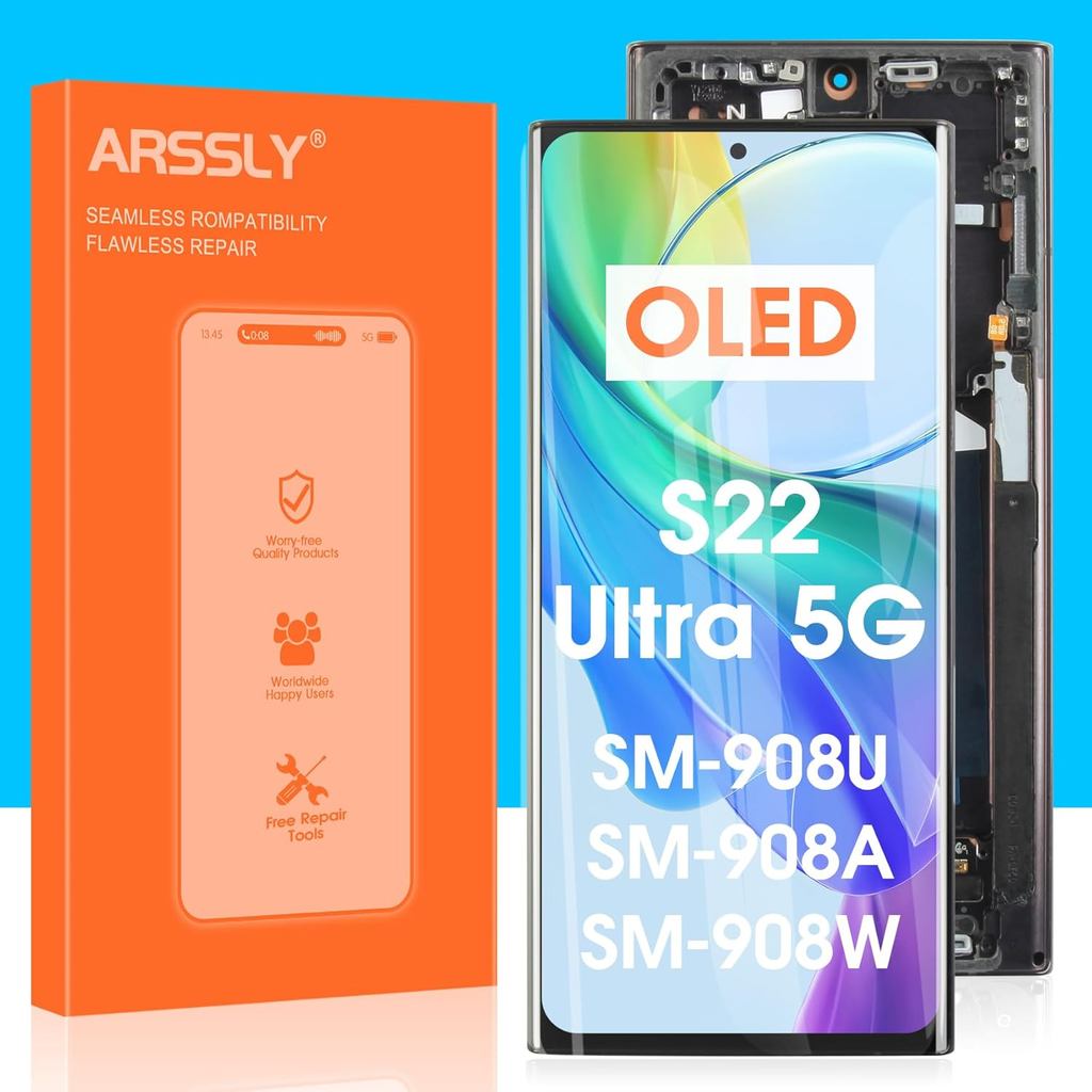 Substituição de Tela OLED para Samsung Galaxy S22 Ultra 5G S908 - Display LCD pa