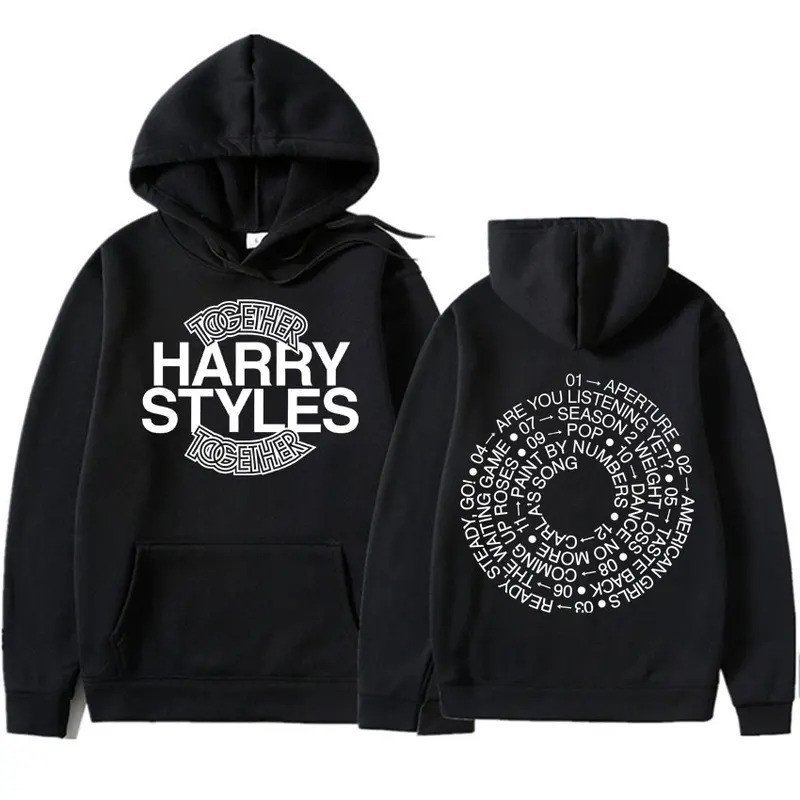 Singer Harry Styles Kiss All The Time Disco Occasionally Letters Print Hoodies Mens Women Pop Casual Pullovers Loose Swe