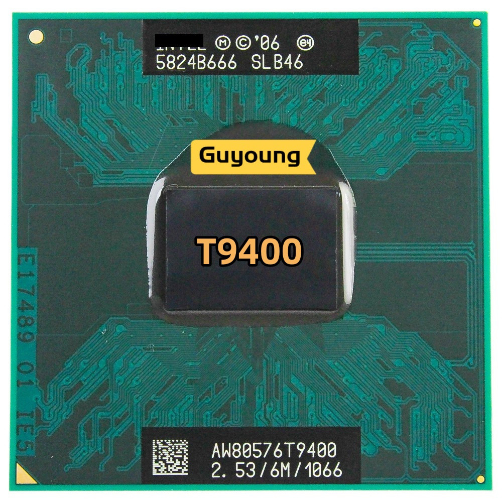 Processador CPU Dual-Core Dual-Thread Usado Core 2 Duo T9400 SLB46 SLAYY 2.5 GHz 6M 35W Socket P
