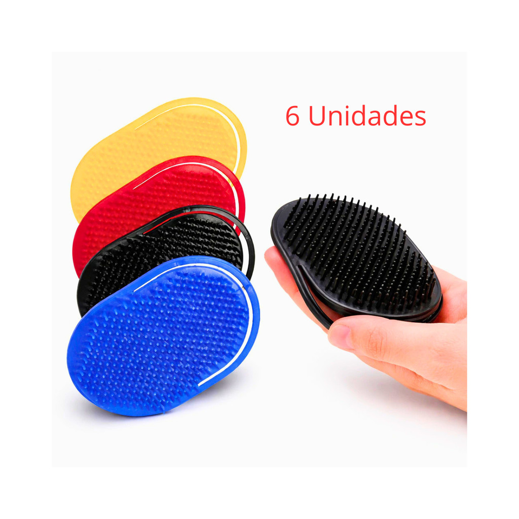 Escova pata pata profissional para cabelos crespos e lisos 6 Unidades