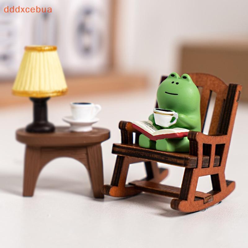 [dddxcebua] Sapo De Resina Japonesa Em Miniatura Cadeira De Roing Fofa Sala De Escritório Acessório De Decoração De Mesa