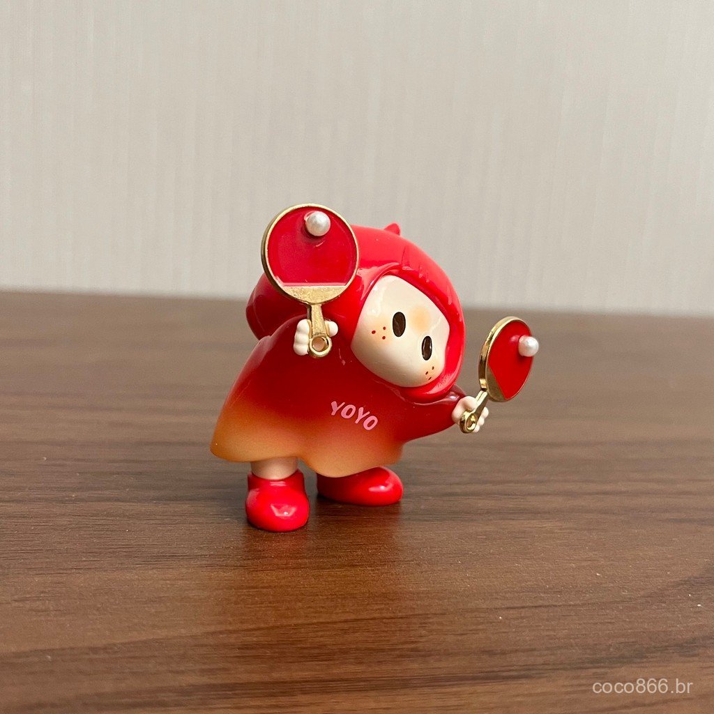 Acessório portátil Yoyo-chan, mini raquete de tênis de mesa de metal, acessório para boneca, ornamento de mão Yoyo-chan,