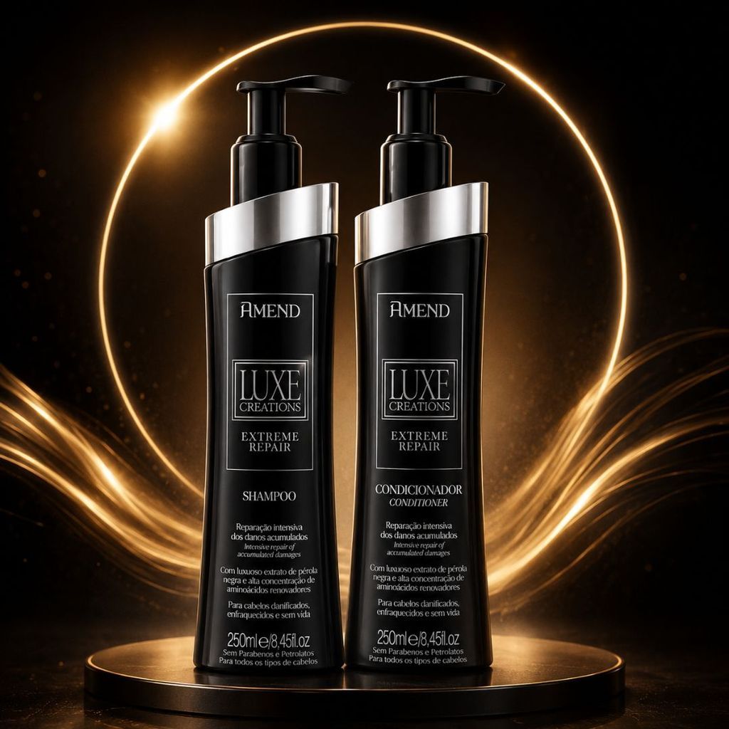 Kit Shampoo 250ml + Condicionador 250ml | Amend Luxe Creations Extreme Repair